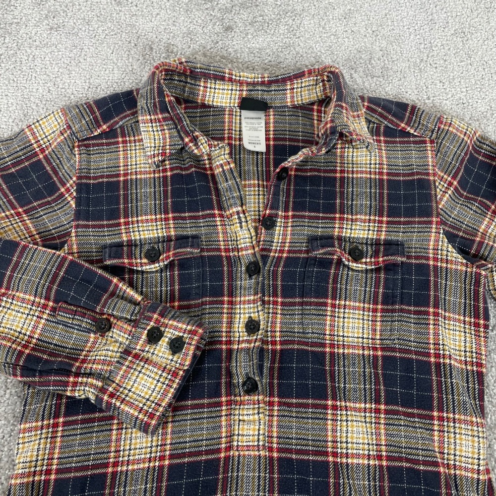 Patagonia Flannel Shirt Womens 6 Organic Cotton Plaid Button Down Roustabout